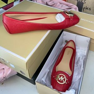 Michael Kors Red Fulton Moc Leather